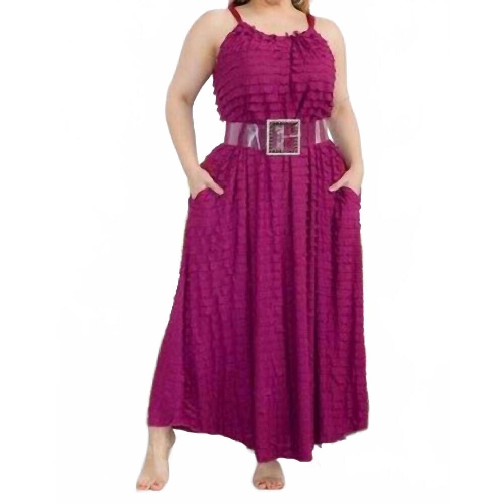 NEW KAREN T DESIGN sunlit sleeveless maxi dress in pink